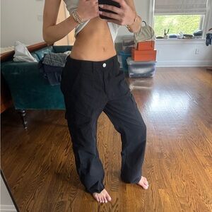 Zara Black Wide Leg Cargo Pants